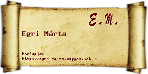 Egri Márta névjegykártya